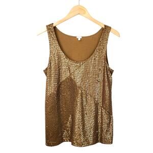 J Crew Women Sequin Tank Top S Metallic Brown NEW Cocktail Party Holiday NYE NEW